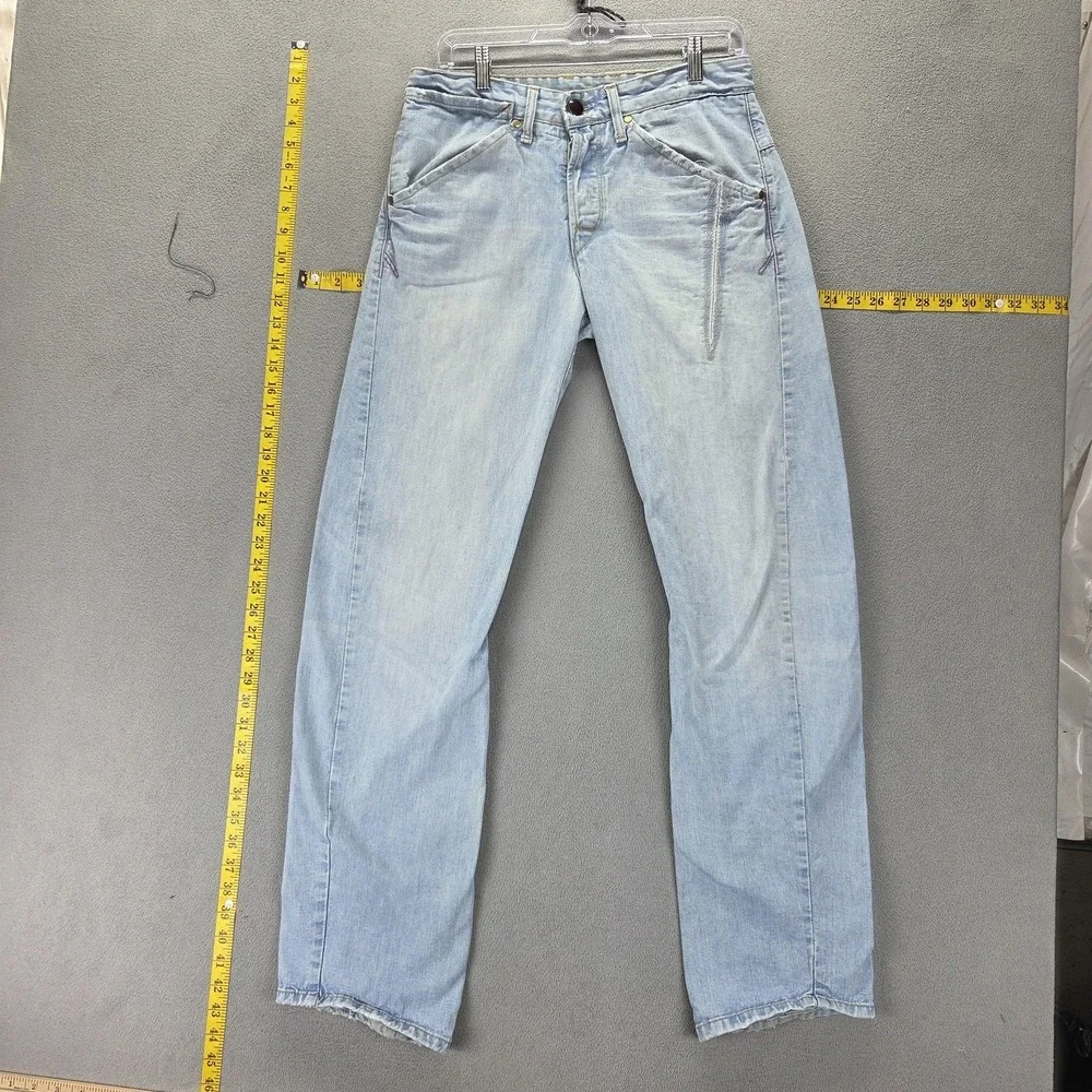 Vintage Levis Engineered Jeans Mens 29x34 Blue Light Wash Twisted Button Fly